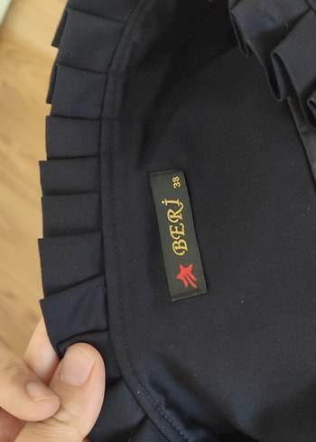 Kadın lacivert Pilili Uzun Etek - Görsel 6