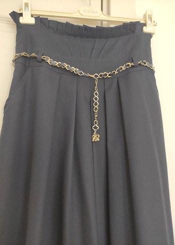 Kadın lacivert Pilili Uzun Etek - Görsel 8