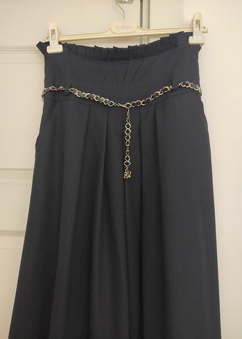 Kadın lacivert Pilili Uzun Etek - Görsel 2