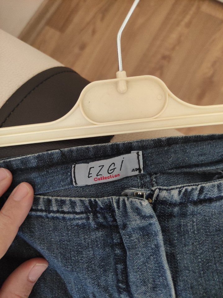 Kadın Lacivert kot Midi Denim Etek - Görsel 5