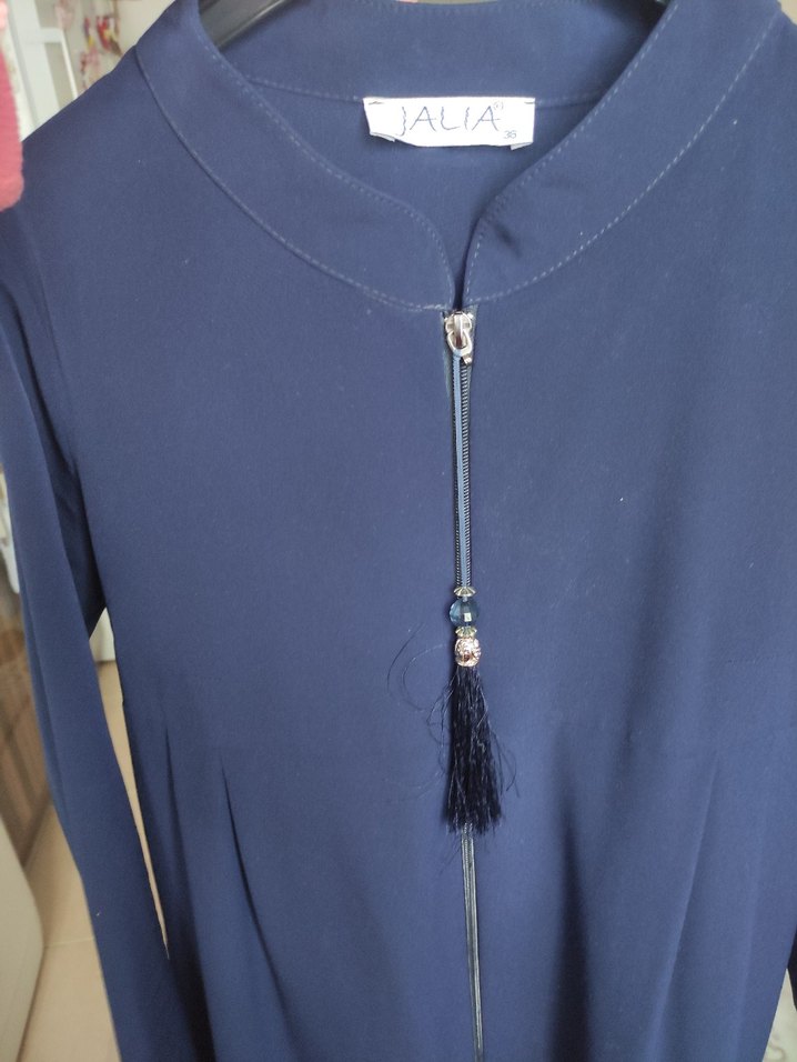 Lacivert Uzun Kadın Ferace - Görsel 4