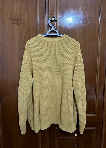 xl Beden sarı Renk Hardal Örgü Kadın Uzun Kollu Triko