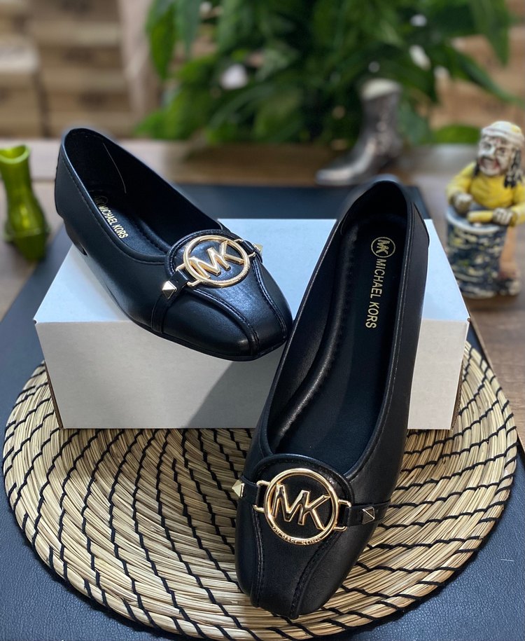 M.Kors Modern Klasik Siyah,Tokalı Kadın Babet - Görsel 3