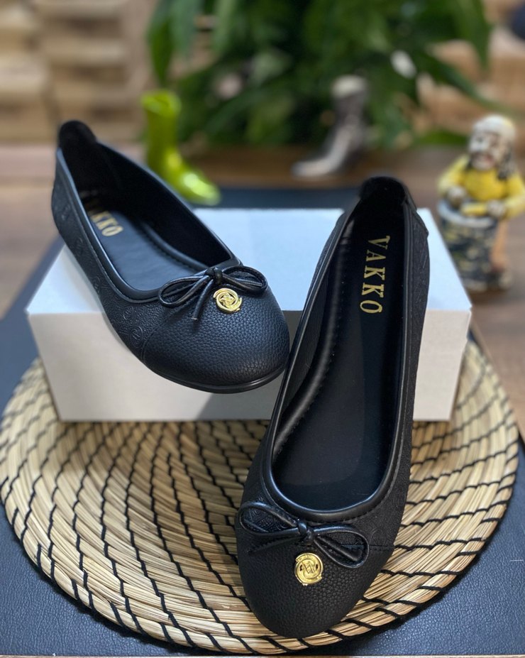 Vakko Siyah Desenli Tokalı  Kadın Babet - Görsel 3