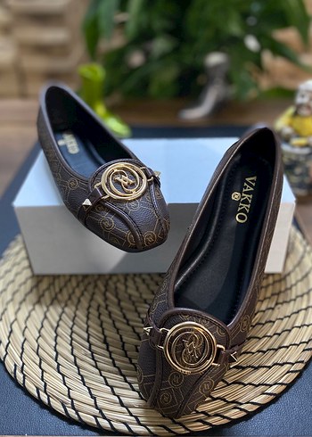 Vakko Kahverengi Desenli Tokalı Kadın Babet - Görsel 3