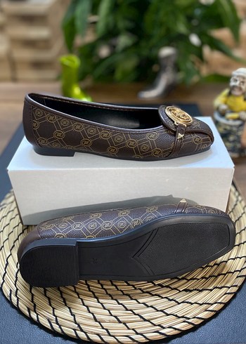 Vakko Kahverengi Desenli Tokalı Kadın Babet - Görsel 2