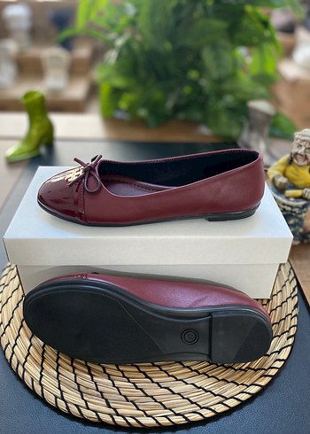 Tory Burch Bordo Tokalı Kadın Düz Babet - Görsel 2