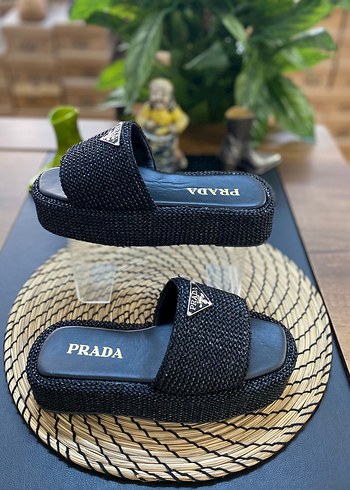 Prada Siyah Kadın Platform Terlik