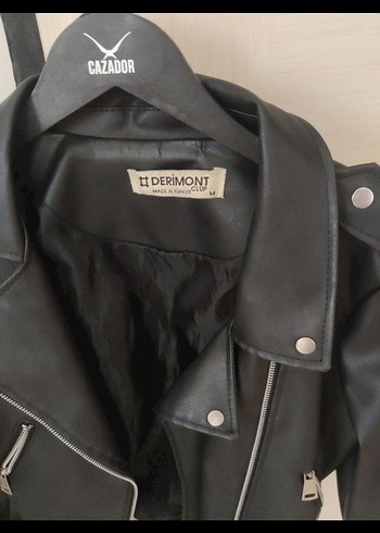 Siyah Kısa  Deri Ceket iç astar bir kısım yırtılmış - Görsel 3