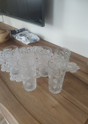 kristal Desenli Cam Su Bardağı Seti - Görsel 7