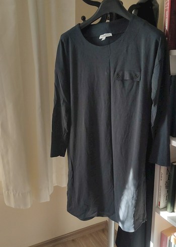 gri Kadın Uzun Kollu Midi Tunik - Görsel 5