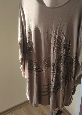 Uzun Kollu Bej Tunik - Görsel 4