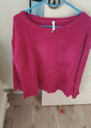 Pembe Örgü Kadın Kazak - Görsel 5