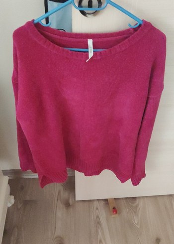 Pembe Örgü Kadın Kazak - Görsel 7