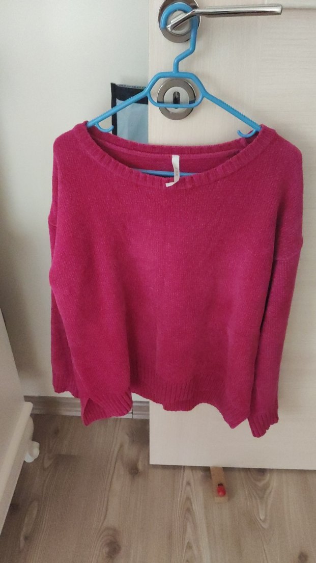 Pembe Örgü Kadın Kazak - Görsel 3