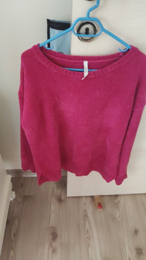 Pembe Örgü Kadın Kazak - Görsel 5