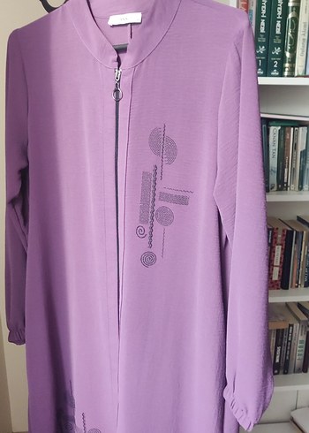 Mor Uzun Kollu Düğmeli hırka - Görsel 9