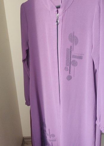 Mor Uzun Kollu Düğmeli hırka - Görsel 10