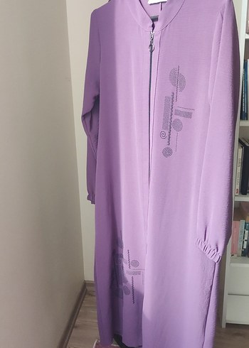 Mor Uzun Kollu Düğmeli hırka - Görsel 3