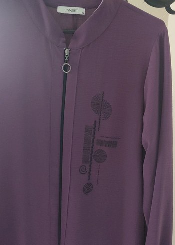Mor Uzun Kollu Düğmeli hırka - Görsel 7
