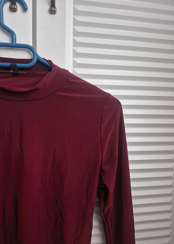 trendyolmilla bordo bluz - Görsel 4