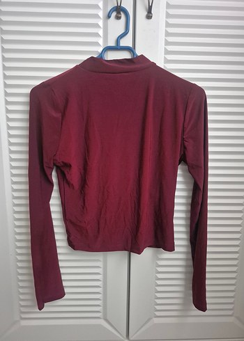 trendyolmilla bordo bluz - Görsel 2
