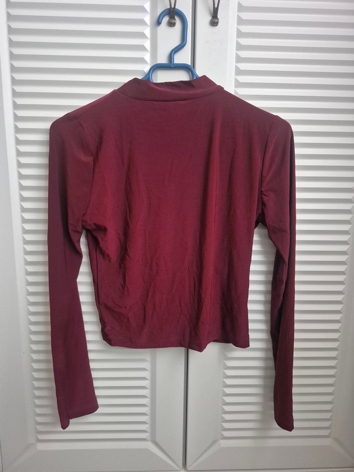 trendyolmilla bordo bluz - Görsel 2