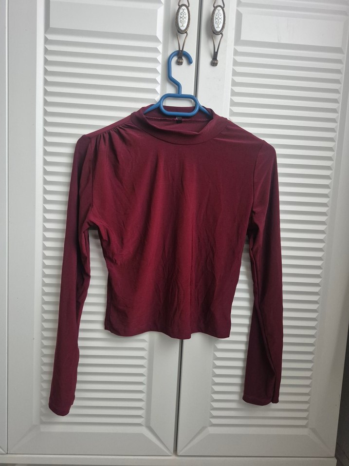 trendyolmilla bordo bluz - Görsel 5