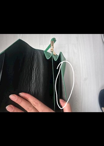 Yeşil Deri Kadın Çanta - Görsel 6