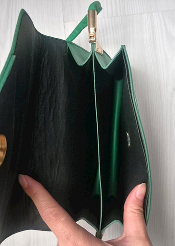 Yeşil Deri Kadın Çanta - Görsel 5