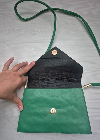 Yeşil Deri Kadın Çanta - Görsel 3