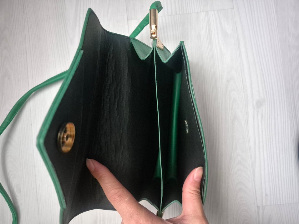 Yeşil Deri Kadın Çanta - Görsel 5