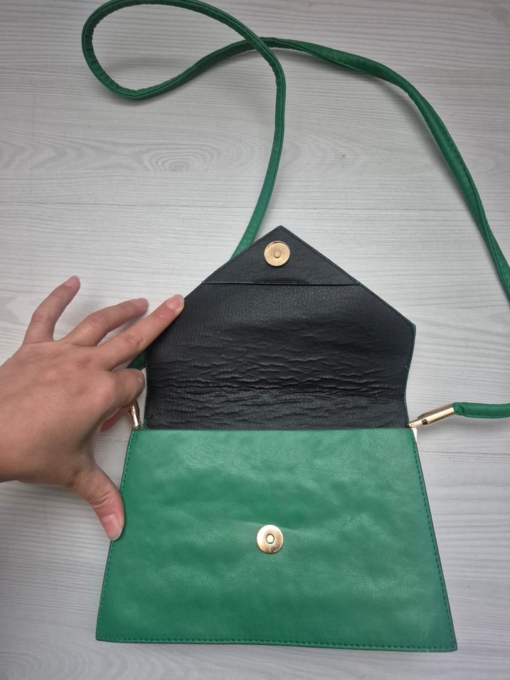 Yeşil Deri Kadın Çanta - Görsel 3