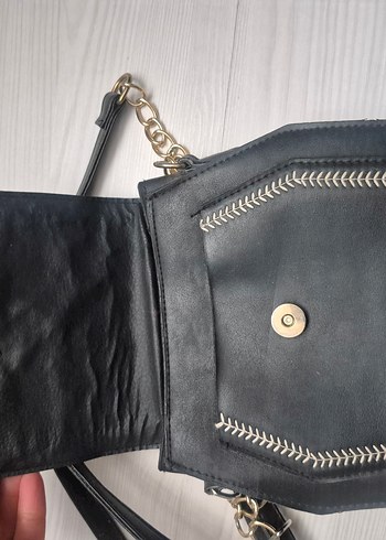 Siyah Deri Kadın Çanta - Görsel 4