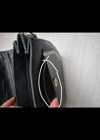 Siyah Deri Kadın Çanta - Görsel 8