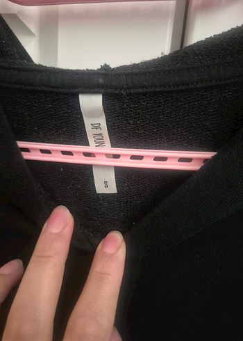 Siyah Kapüşonlu Kadın Sweatshirt - Görsel 2