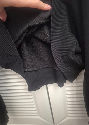 Siyah Kapüşonlu Kadın Sweatshirt - Görsel 5