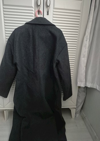 kadın antrasit renk kaban - Görsel 6