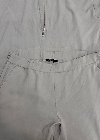 Gri Kadın Rahat Keten Takım - Görsel 2