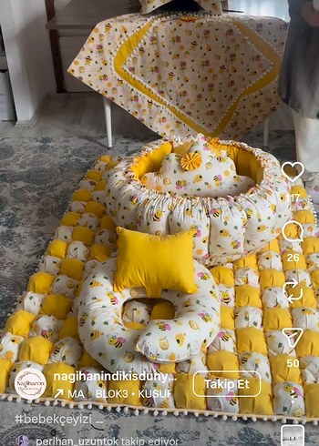 Sarı Desenli Çocuk Uyku Seti - Görsel 2