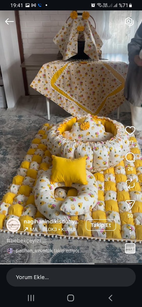 Sarı Desenli Çocuk Uyku Seti - Görsel 2