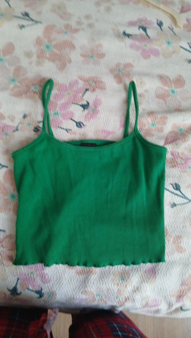 Zara Yeşil Fitilli Crop Top - Görsel 2