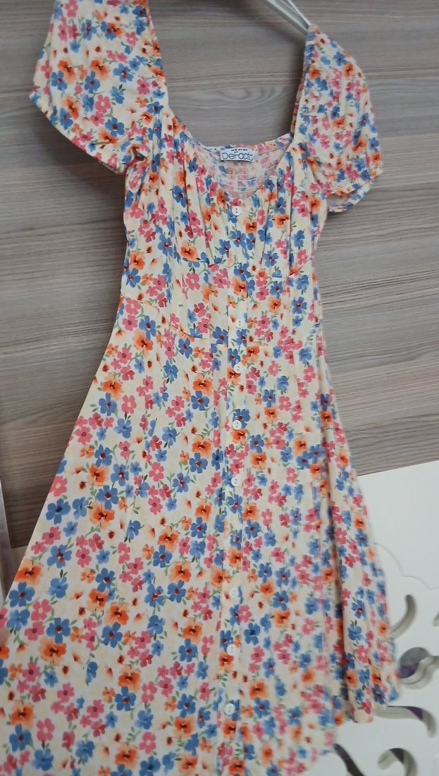 Çiçek Desenli Bohem Midi Elbise - Görsel 2