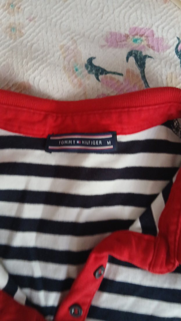 Kırmızı Çizgili V Yaka Midi Elbise - Görsel 3