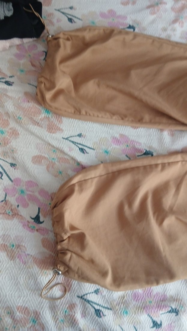 Bej Midi Keten Salaş Pantolon - Görsel 2