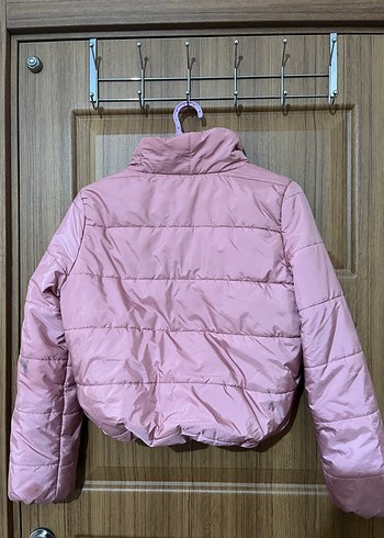 s Beden Pembe Fermuarlı Kadın Mont Yüksek Yakalı