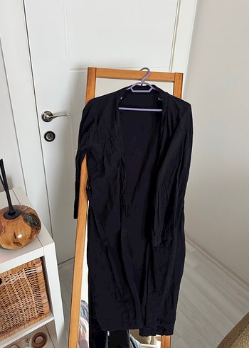 Kadın Siyah Uzun Kollu Rahat Kesim Uzun sweat Elbise - Görsel 3