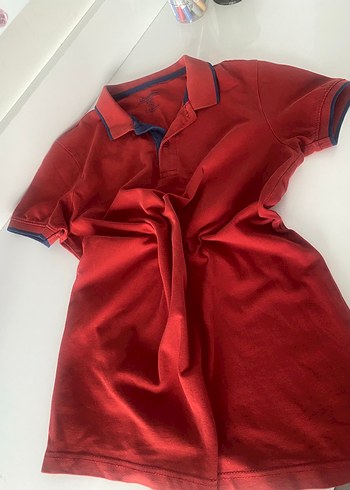 xs Beden Kırmızı Düğmeli Polo Tişört