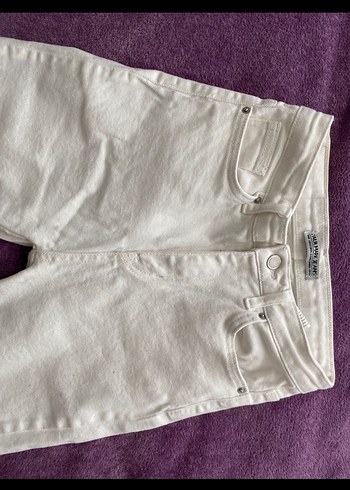 38 Beden Beyaz Kadın Midi Boy Regular Fit Kot Pantolon