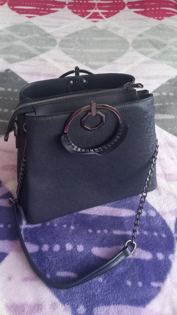 Siyah Zincir Detaylı Kadın Çanta - Görsel 3